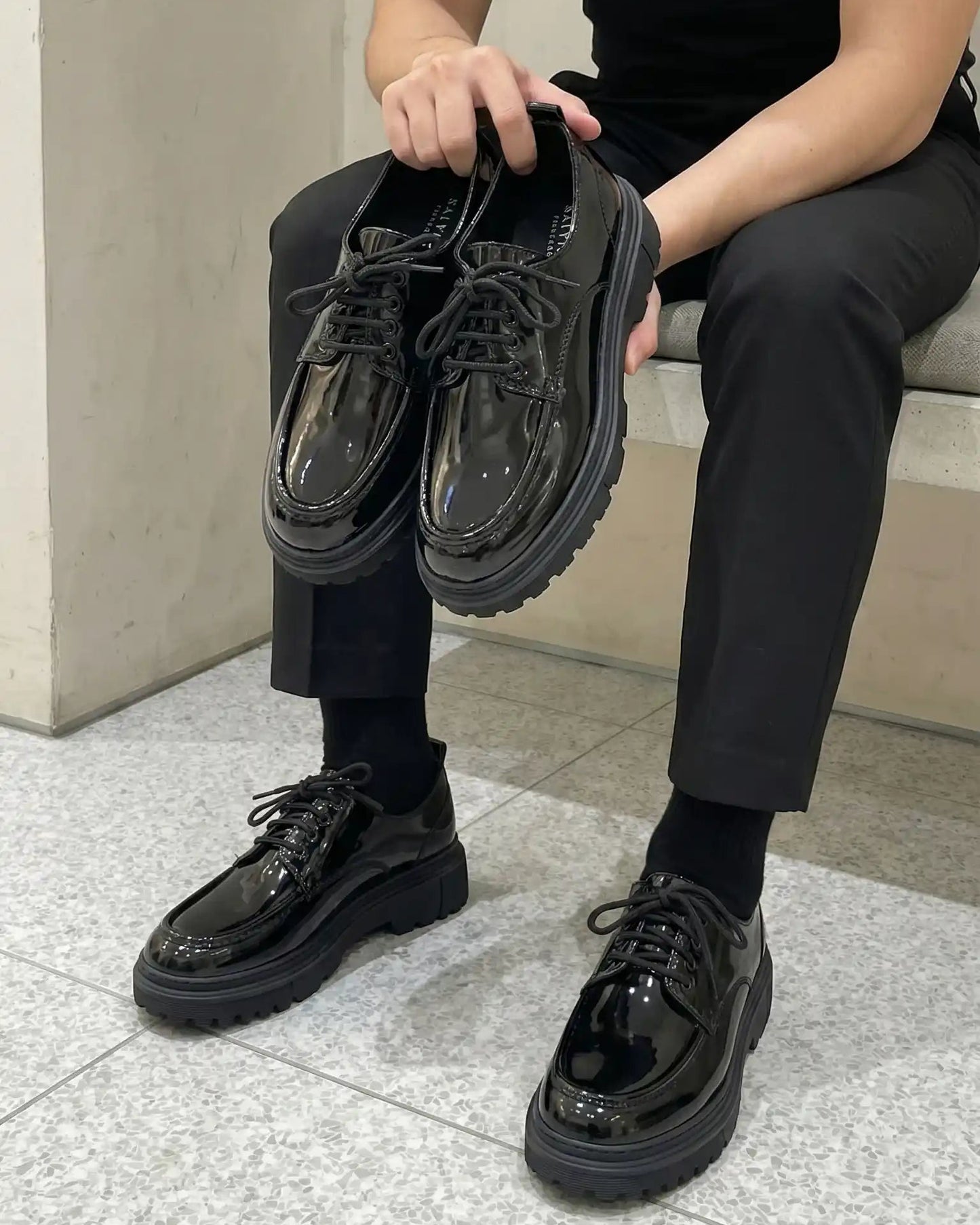 Premium Glassy Derby Shoes